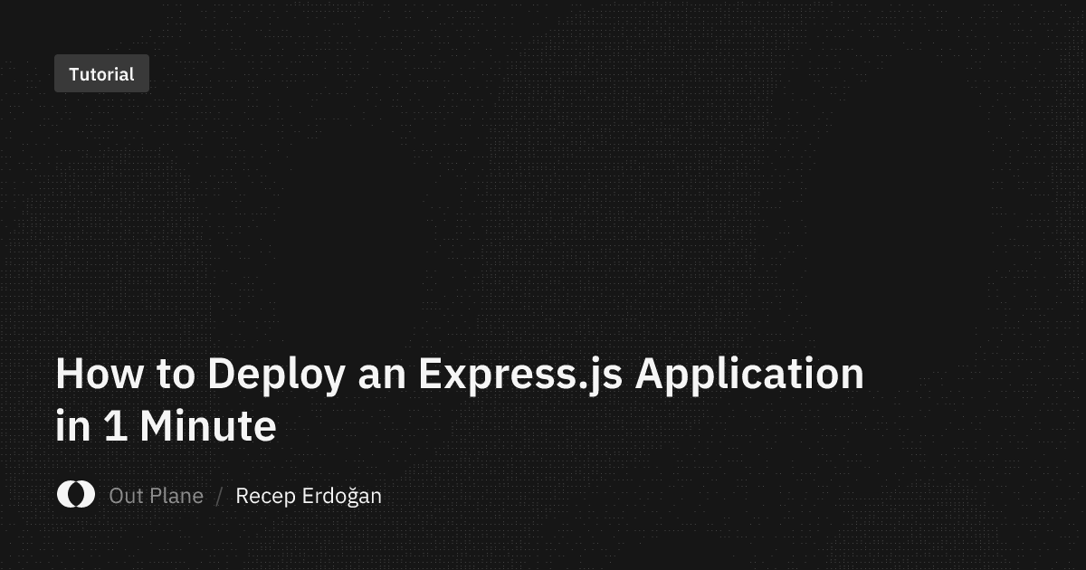 How to Deploy an Express.js Application in 1 Minute